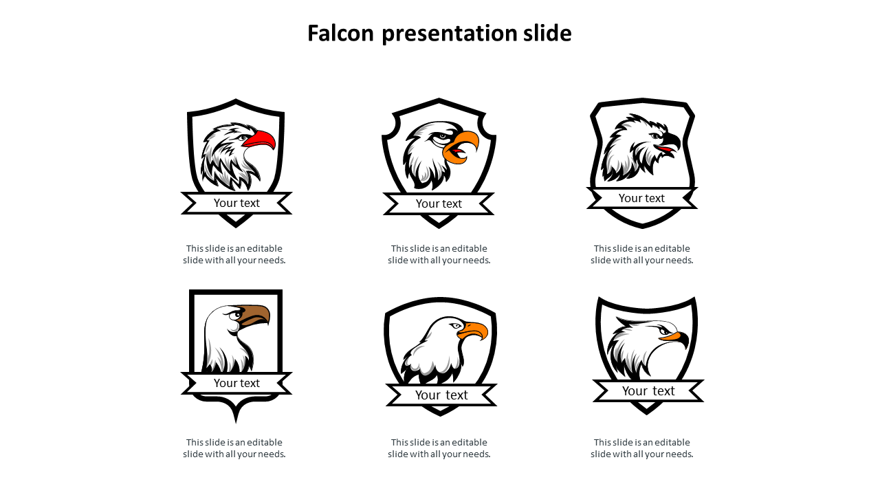 Fabulous Falcon Presentation Slide Template PowerPoint